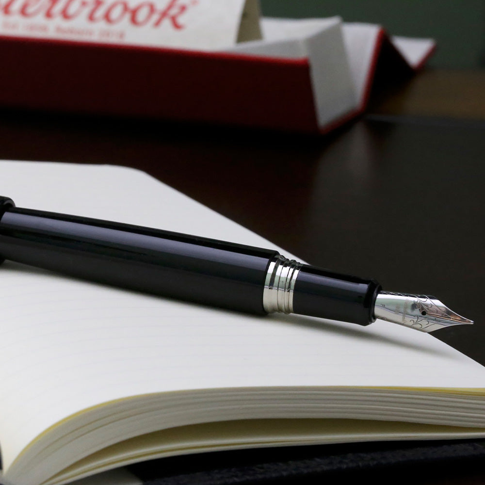 Esterbrook Estie Fountain Pen - Premium Ebony Wood with Chrome Trim - Perfect for Writing, Journaling, and Gift Giving