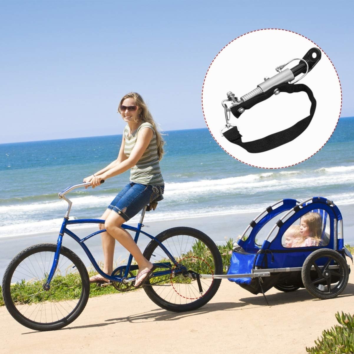 VOSAREA Heavy Duty Bike Trailer Hitch Coupler - Universal Bike Trailer Attachment for Cargo & Baby Trailers - Durable Trailer Coupling Accessory for Bikes, Cycling & Family Outings