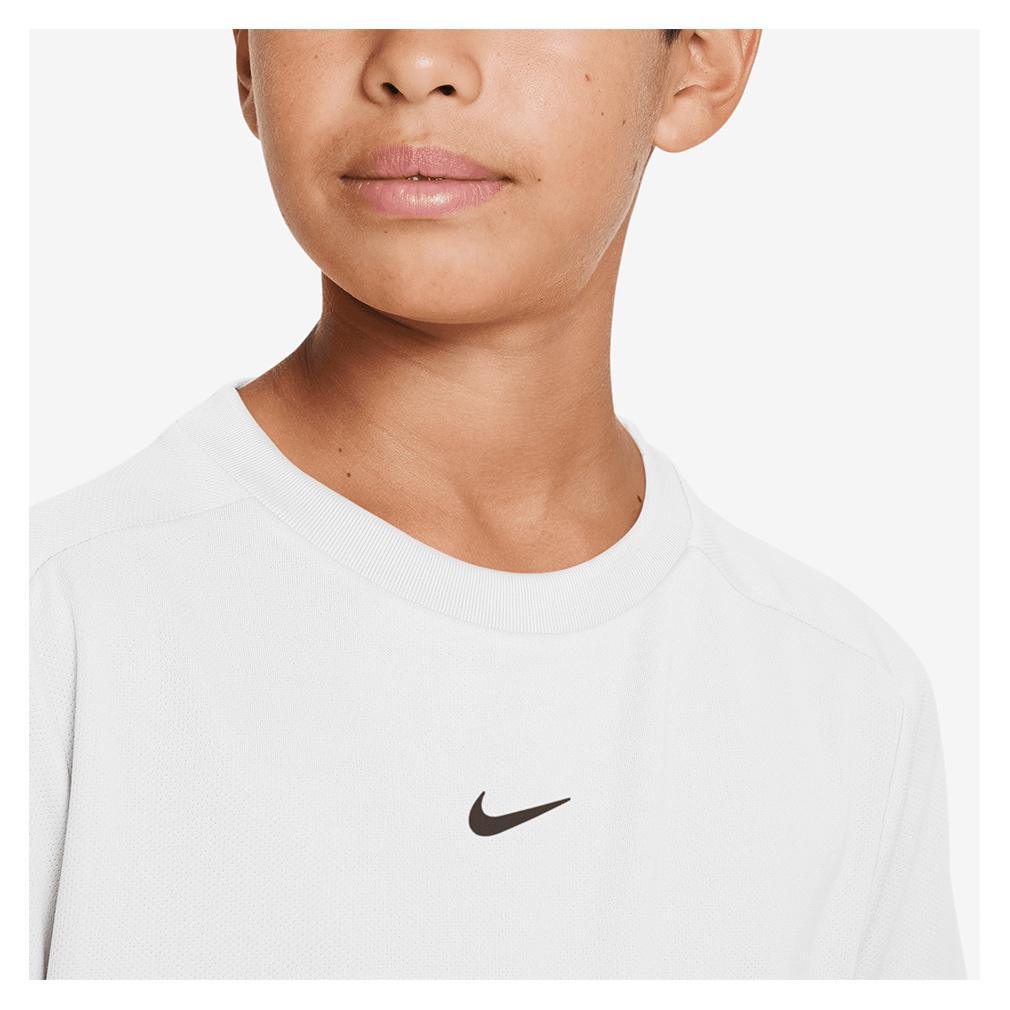 Boys' Dri-Fit Multi-Training Athletic Shirt - Moisture Wicking Quick Dry Performance Top for Sports & Gym - White & Black - Ideal for Running, Basketball, and School PE Classes