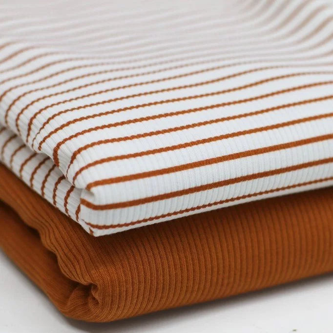 Cognac Stripe Ribbed Knit Sweater - Women's Casual Pullover for Fall & Winter | Perfect for Office, Date Night & Cozy Evenings