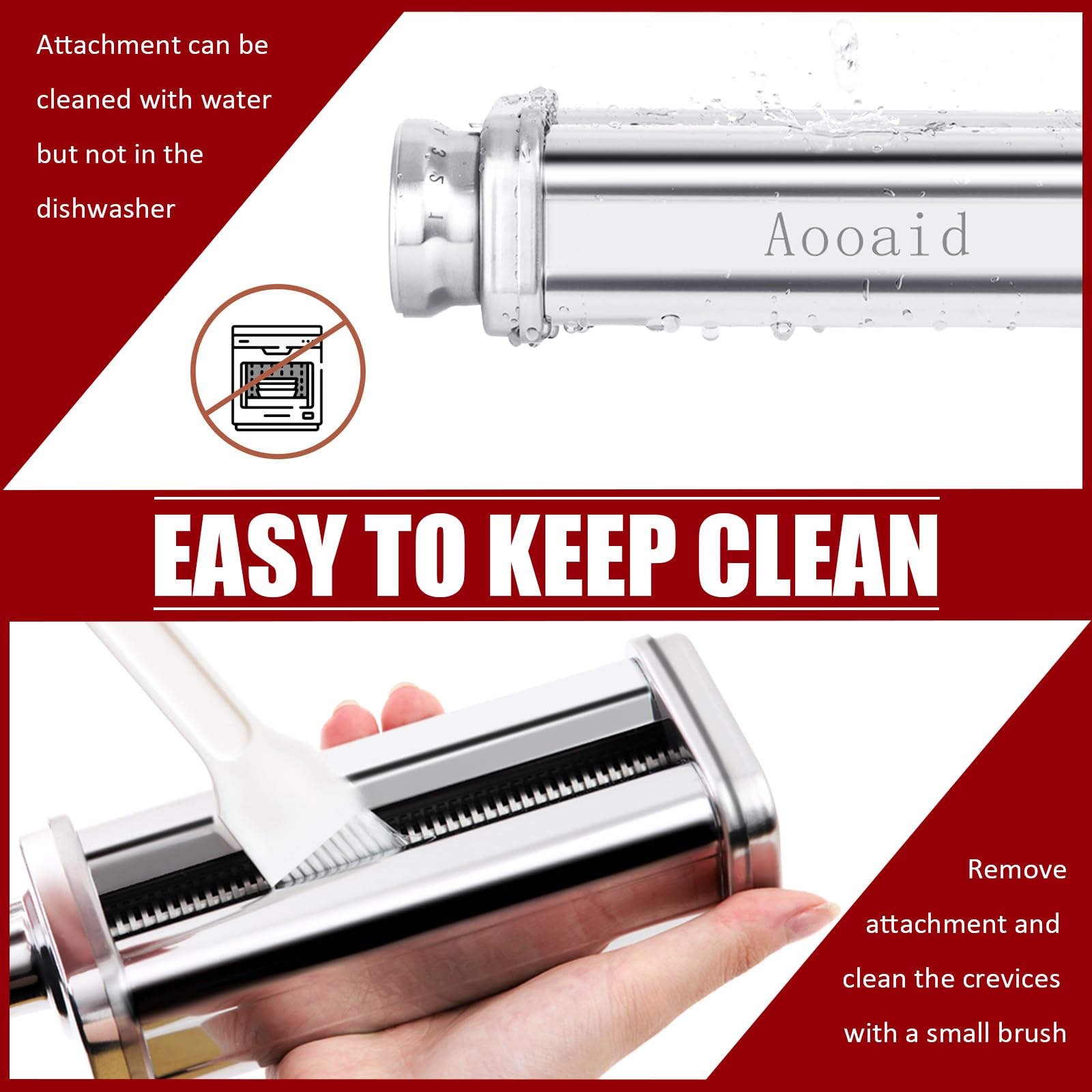 3-Piece Stainless Steel Pasta Maker Set - KitchenAid Stand Mixer Pasta Roller, Spaghetti & Fettuccine Cutter Attachment | Perfect for Homemade Italian Pasta, Restaurant-Style Noodles & Family Cooking