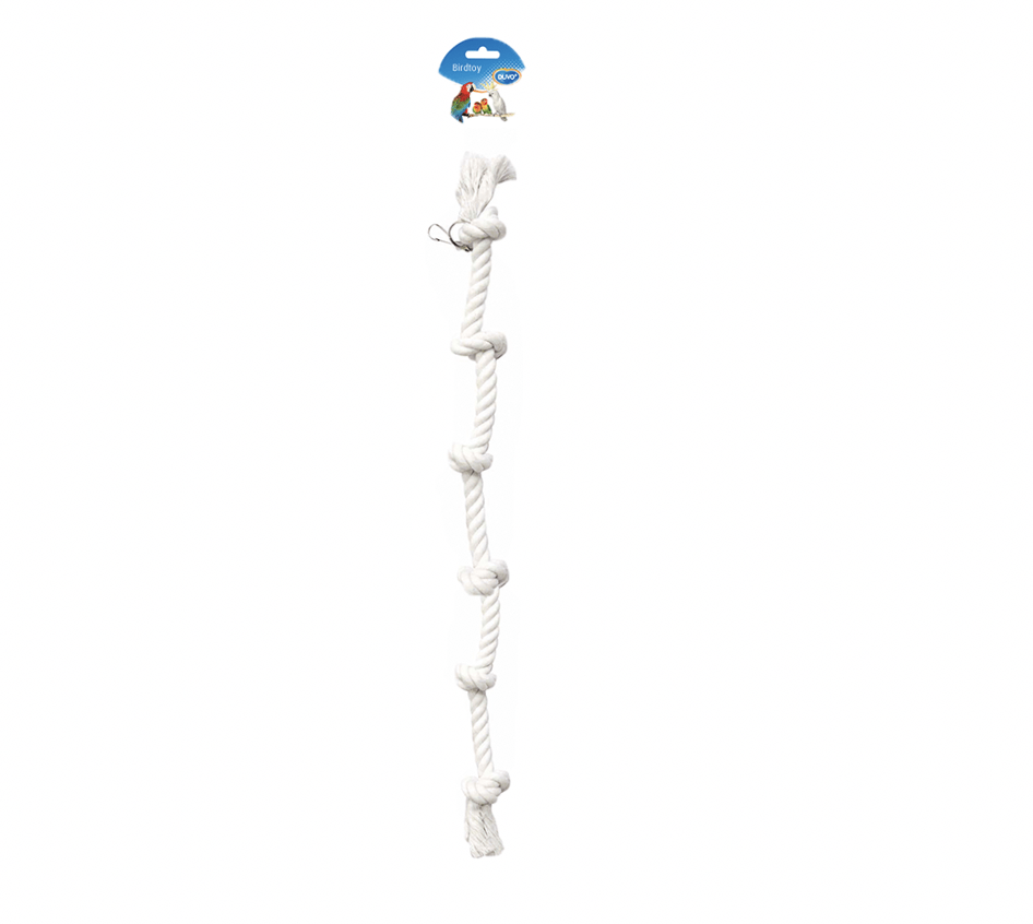 DUVO PLUS 15-inch Bird Toy Rope - Natural Cotton Chewing & Climbing Rope for Parrots, Cockatiels, and Small Birds - Perfect for Play Gyms, Cages & Enrichment Activities