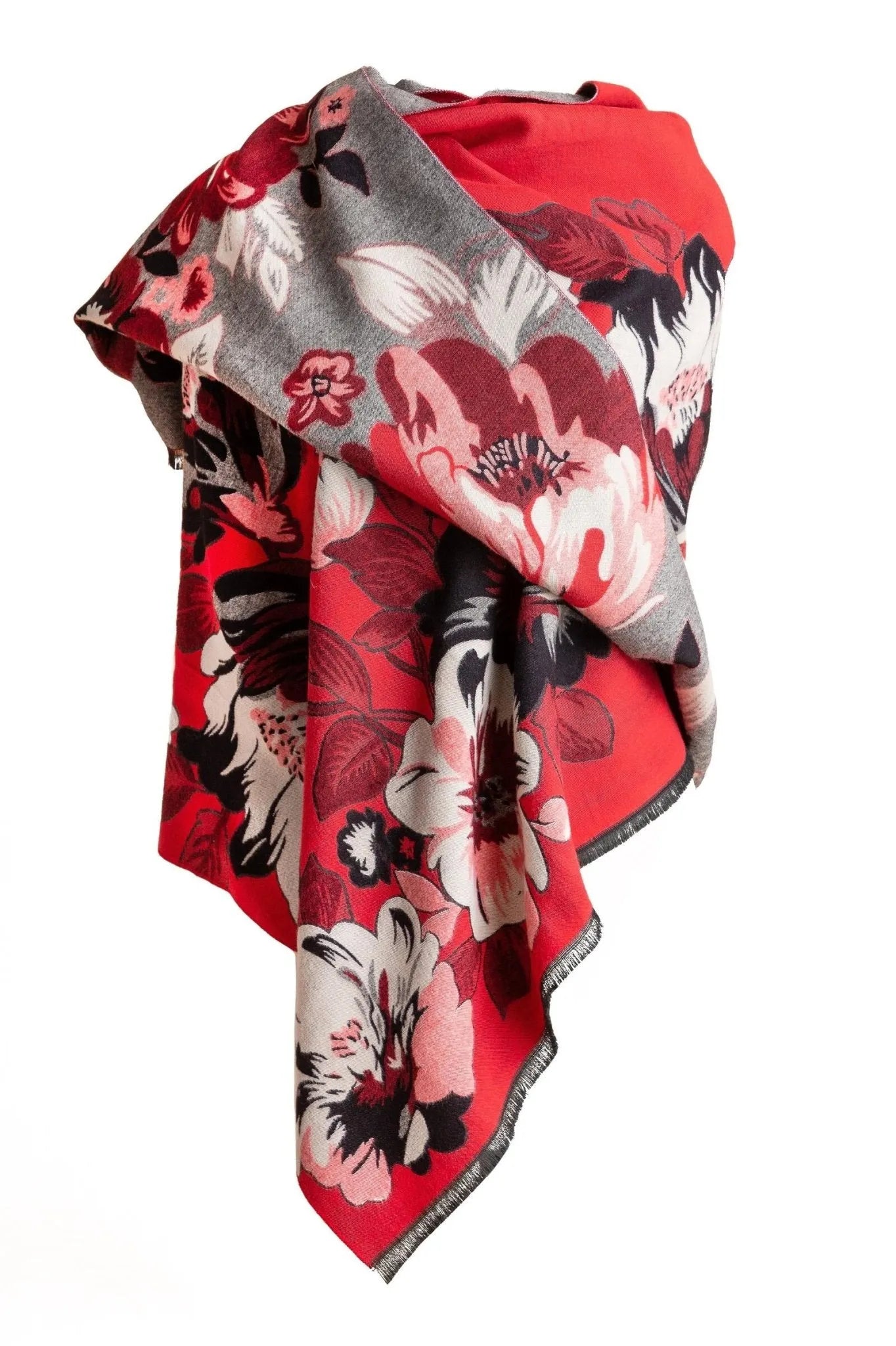 Flower Bloom Reversible Scarf - Soft Lightweight Womens Fashion Accessory for Spring Summer Outfits, Travel & Special Occasions