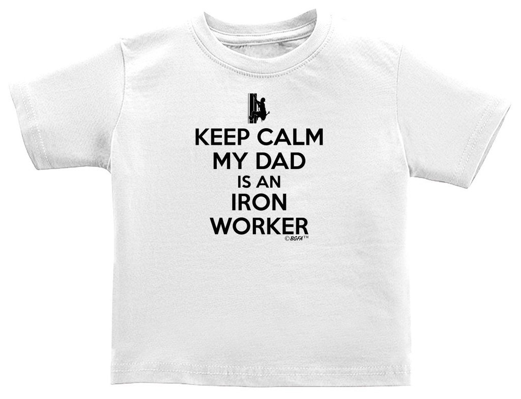 Keep Calm My Dad is an Iron Worker Baby Onesie - Cute Infant Bodysuit for Proud Construction Dads - Perfect for Father's Day, Family Photos & Playdates