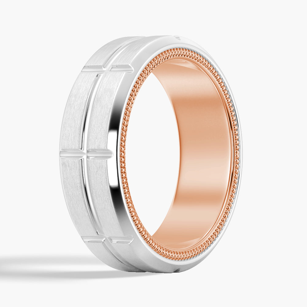 7.5mm Modern Design Men's Wedding Band Ring - Durable Tungsten Carbide Comfort Fit for Grooms & Anniversary Gifts (Perfect for Everyday Wear & Special Occasions)
