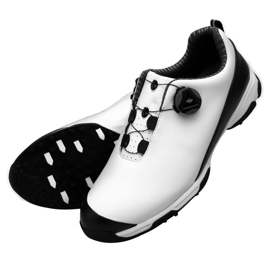 BHB Men's Waterproof Golf Shoes - Anti-Slip Breathable Spiked Golf Shoes with Lace System - Perfect for Wet Conditions & All-Weather Play