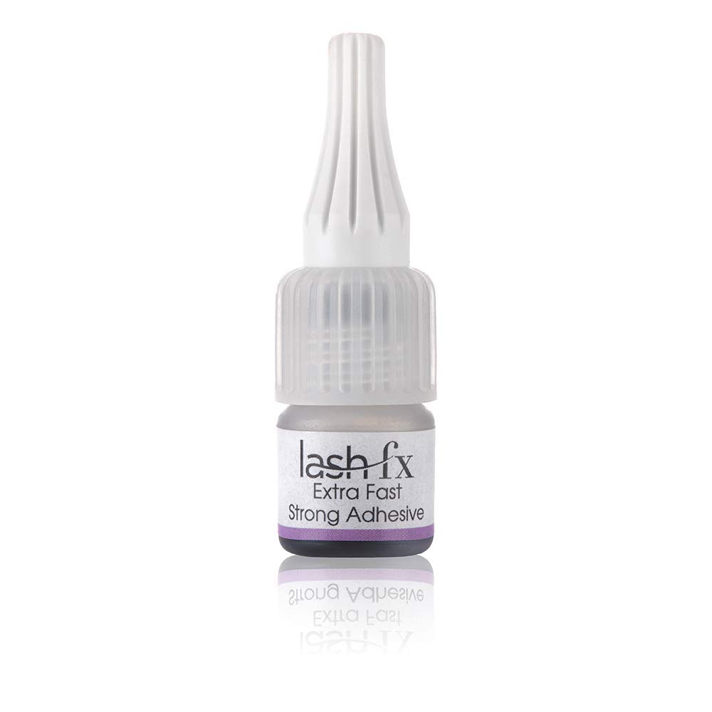 Lash FX Extra Fast Drying Strong Hold Eyelash Glue - 2-3 Sec Quick Dry, Super Black Lash Adhesive for Extensions | Vegan, Cruelty-Free | Perfect for Russian Volume Lashes & Professional Salon Use