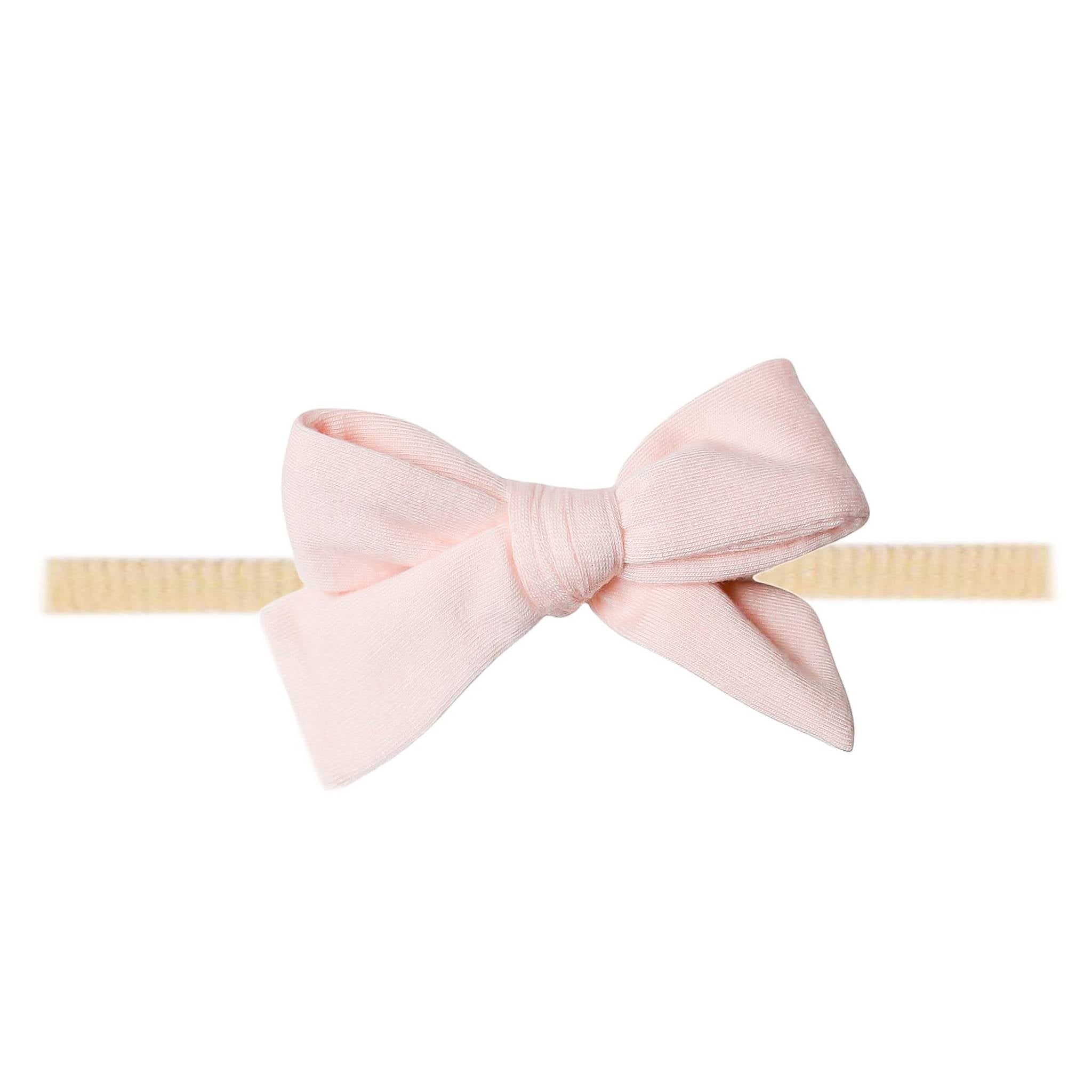 Elegant Blush Baby Bow Headband - Adorable Hair Accessory for Newborns, Infants & Toddlers - Perfect for Photoshoots, Birthday Parties & Special Occasions