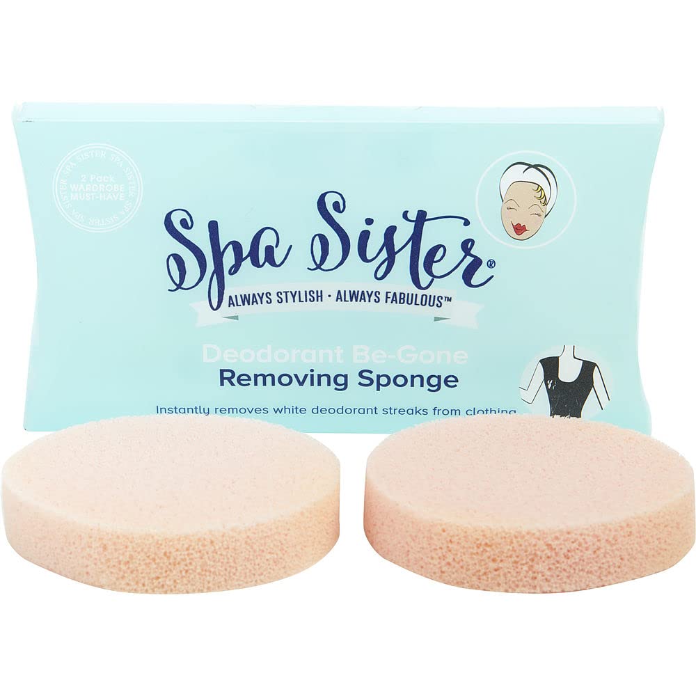 Spa Sisters Deodorant Be-Gone Remover Sponge, 2 Pack - Effortless Stain Removal for Clothes & Fabrics