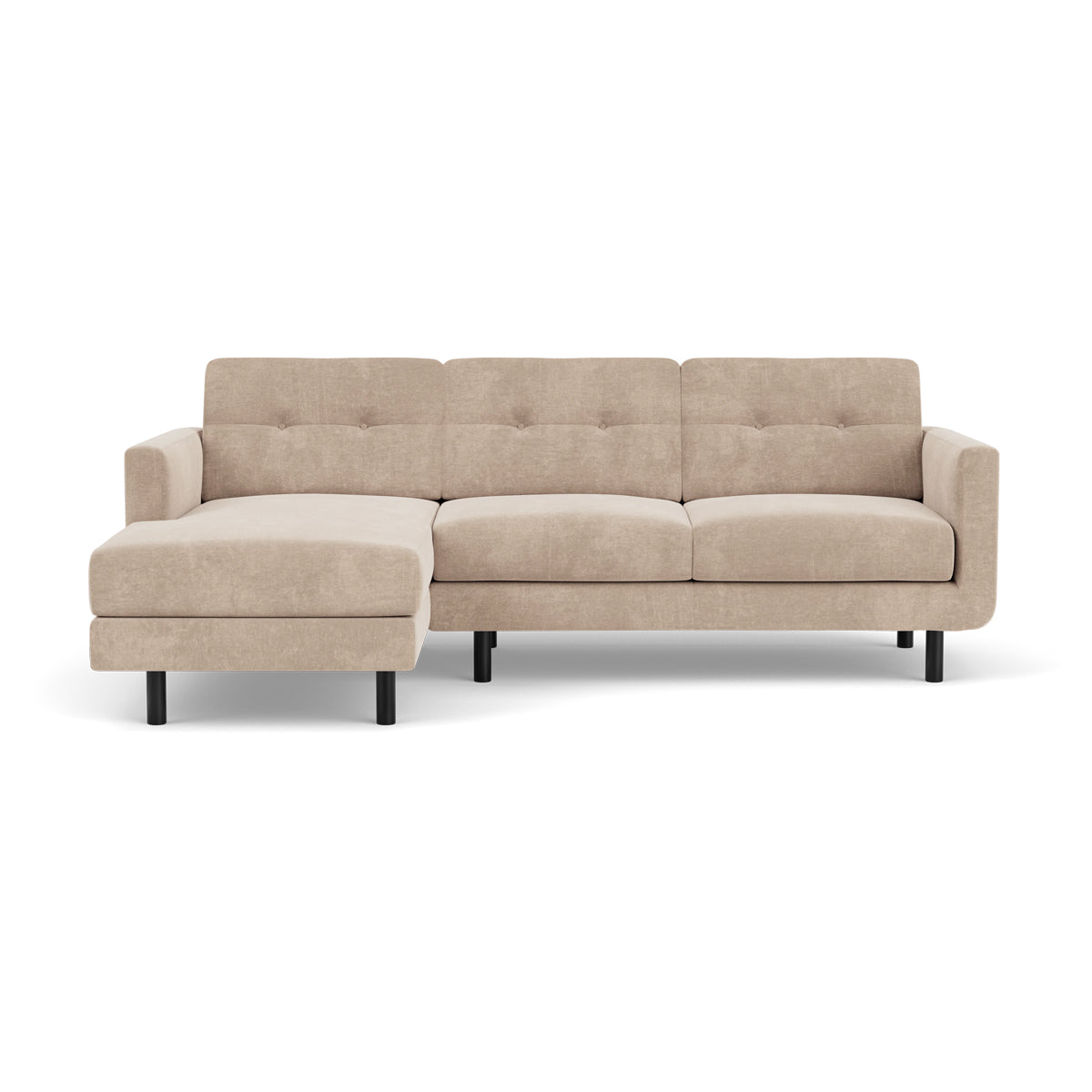 Conrad Fabric Left Chaise Sofa - Modern L-Shaped Sectional Couch with Reversible Chaise Lounge for Living Room, Apartment & Home Theater Comfortable Seating