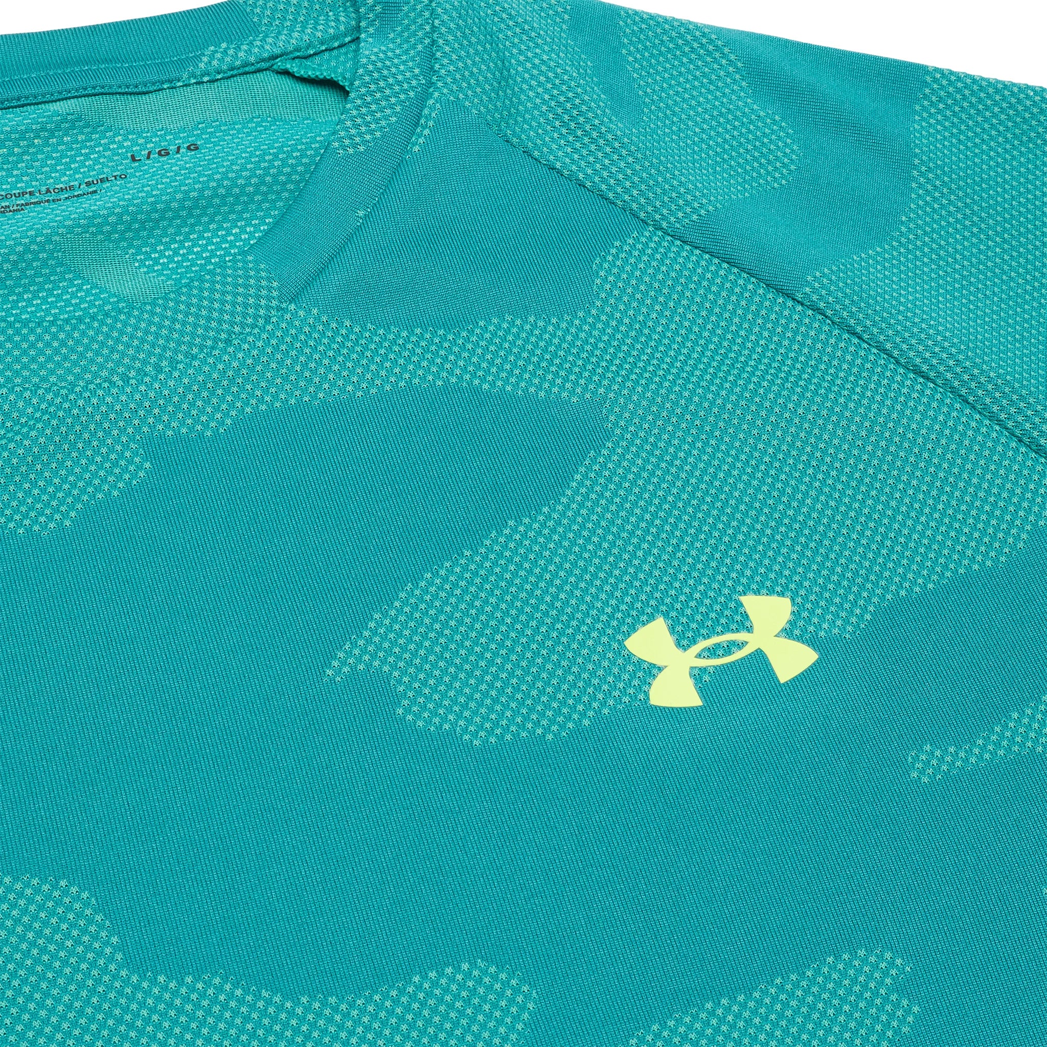 Under Armour UA Velocity Jacquard Performance T-Shirt for Men - Moisture-Wicking Athletic Tee in Turquoise - Perfect for Running, Gym Workouts & Outdoor Sports