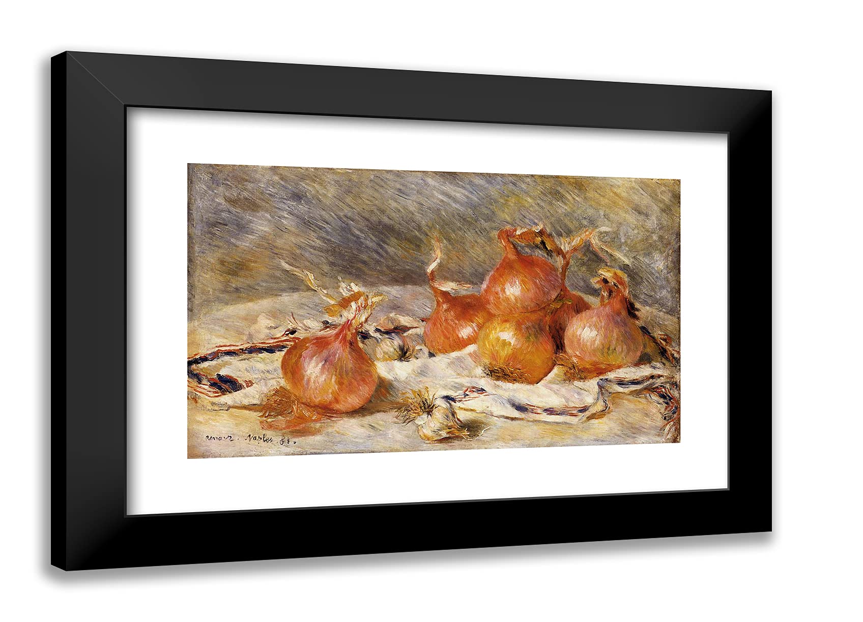 Pierre-Auguste Renoir 'Onions' 24x18 Black Modern Framed Art Print - Perfect for Living Room, Bedroom & Office Wall Decor