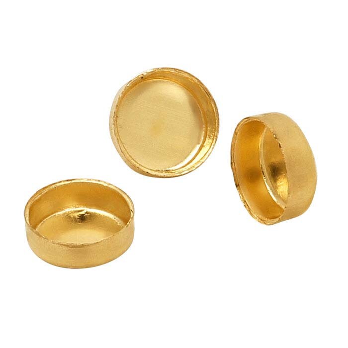 14K/20K Yellow Gold Filled 3-Piece 10mm Round Bezel Cup Set - DIY Jewelry Making Kit for Rings, Earrings & Pendants - Perfect for Custom Handmade Jewelry Designs & Gifts
