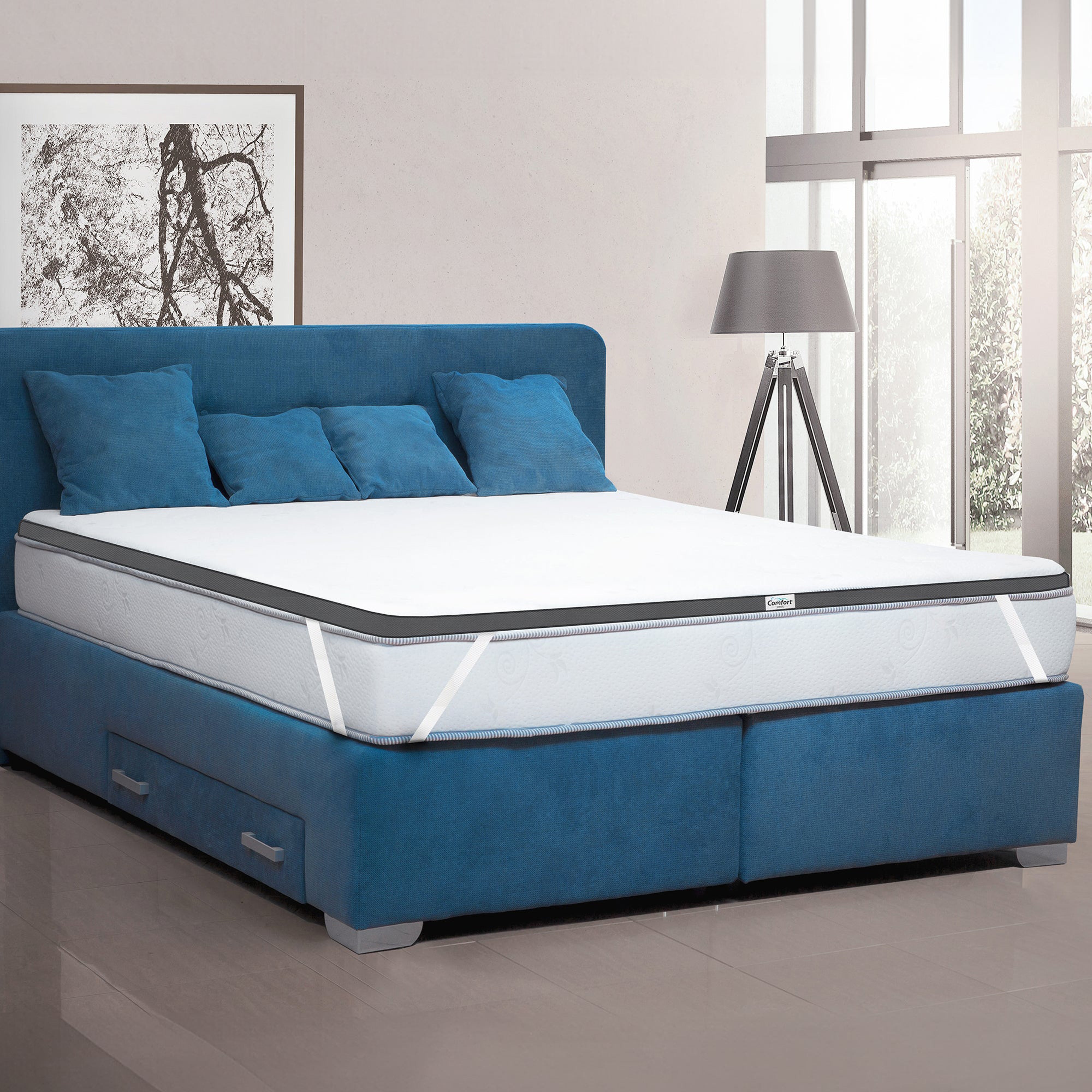 Doctor Pillow Comfy Topper - Orthopedic Memory Foam Mattress Topper for Back Pain Relief & Pressure Relief - Perfect for Side Sleepers, Back Sleepers & Stomach Sleepers - Bedroom, Guest Room & Dorm Essentials