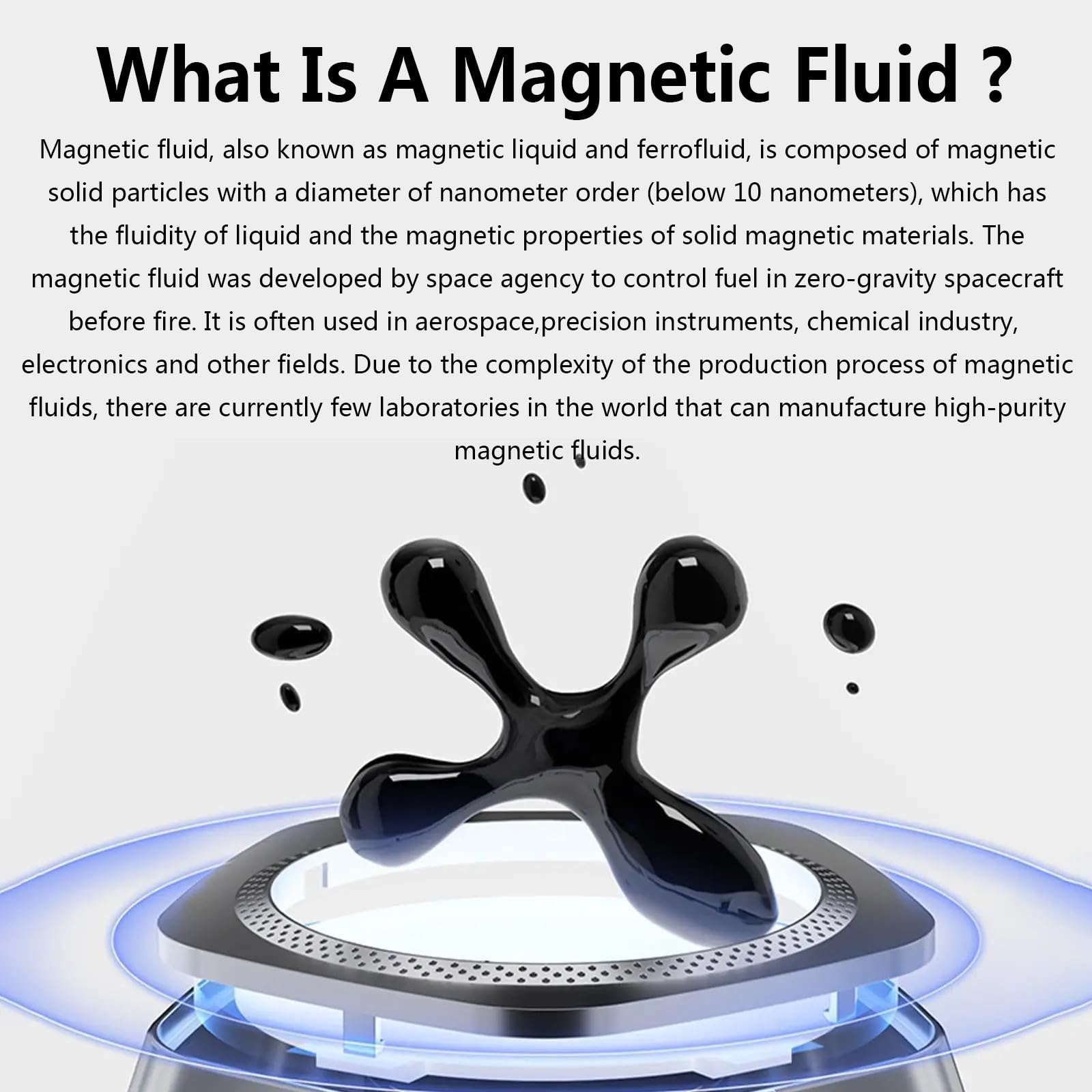 Dancing Ferrofluid Music Rhythm Lamp - Magnetic Liquid Speaker with Visualizer for Home, Office & TV | White Modern Decor for Computer Desktop & Party Entertainment