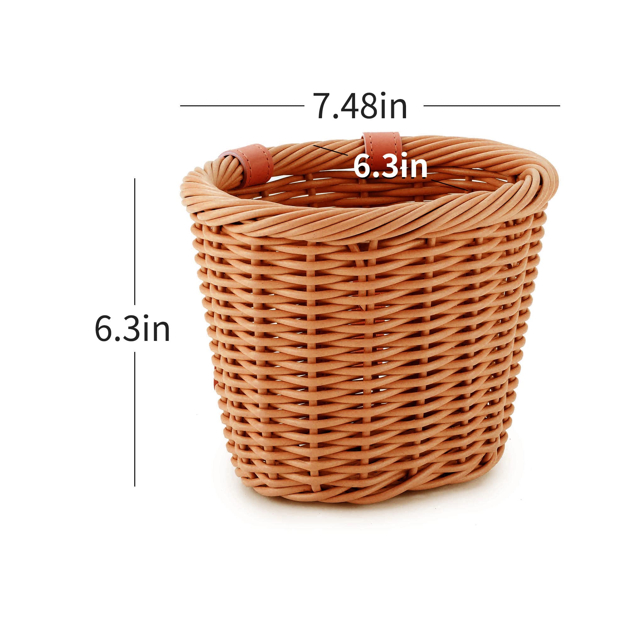 Girls Bike Basket - Front Woven Wicker Cruiser Bicycle Basket with Handlebar Streamers & Bell - Kids Cycling Accessories for Ages 3-13 - Perfect for School, Park Rides & Outdoor Adventures