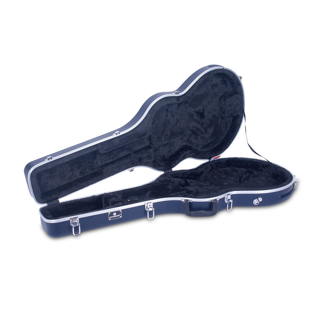 Crossrock 335 Semi-Hollow Electric Guitar Case - Blue Hardshell Protective Cover with Adjustable Shoulder Straps & Backpack Option | Perfect for Gigging, Travel & Stage Performances