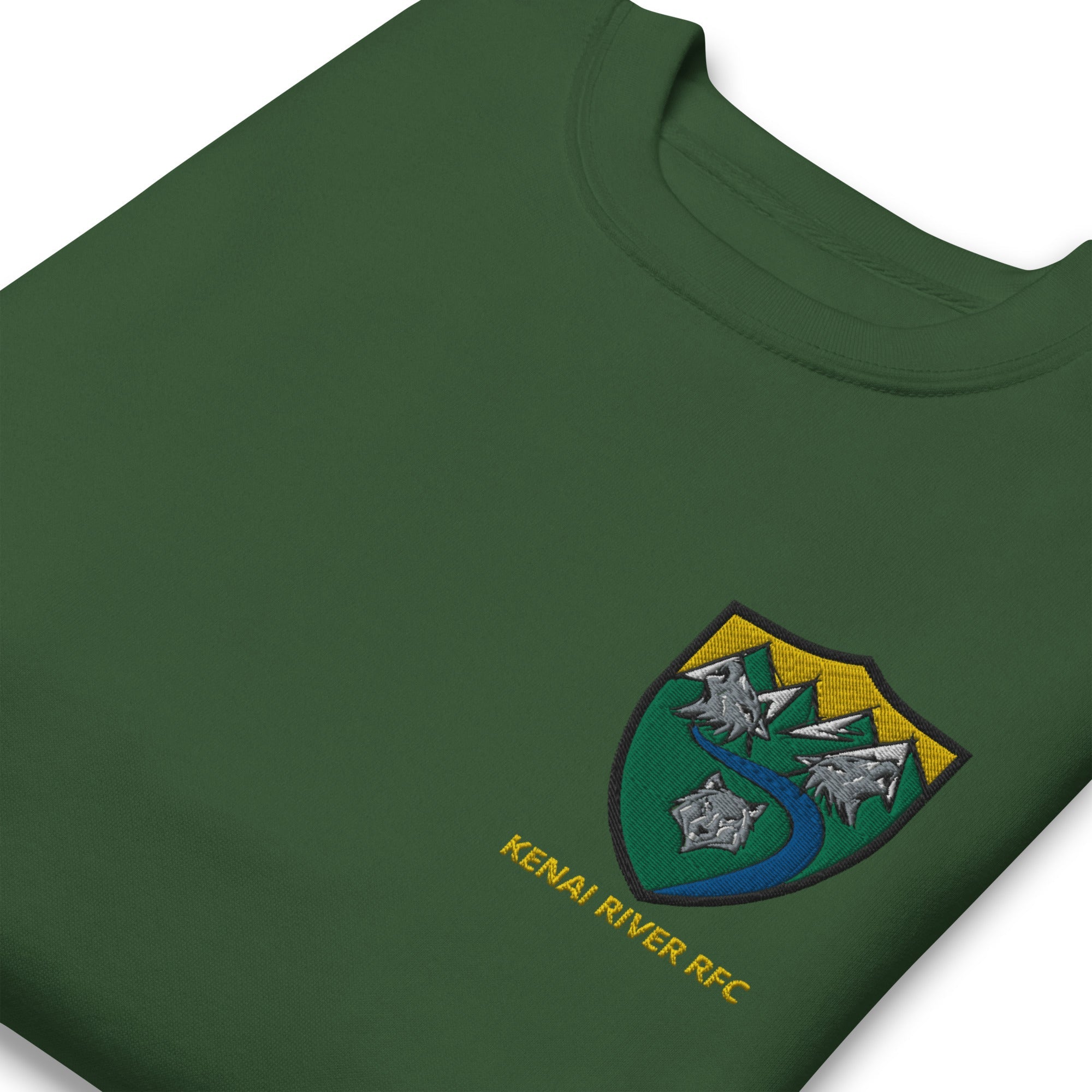 Kenai River RFC Embroidered Crewneck Sweatshirt - Comfortable Cotton Pullover for Men & Women - Perfect for Fishing, Outdoor Adventures & Casual Wear