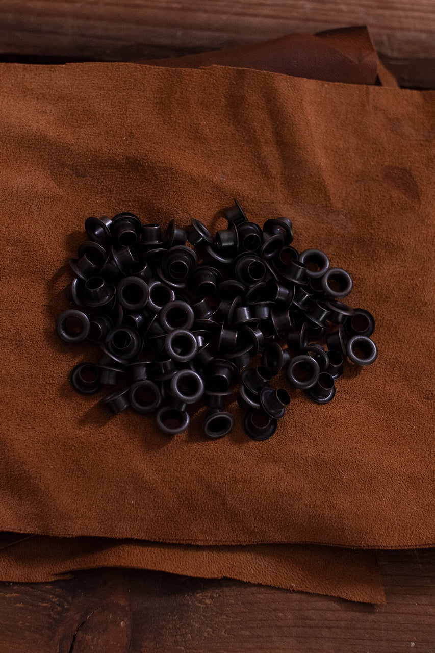 6.7mm x 4.8mm x 11.5mm Iron Anthracite Eyelet Shaft - Heavy Duty Metal Fastener for Leather Craft, DIY Projects & Industrial Applications