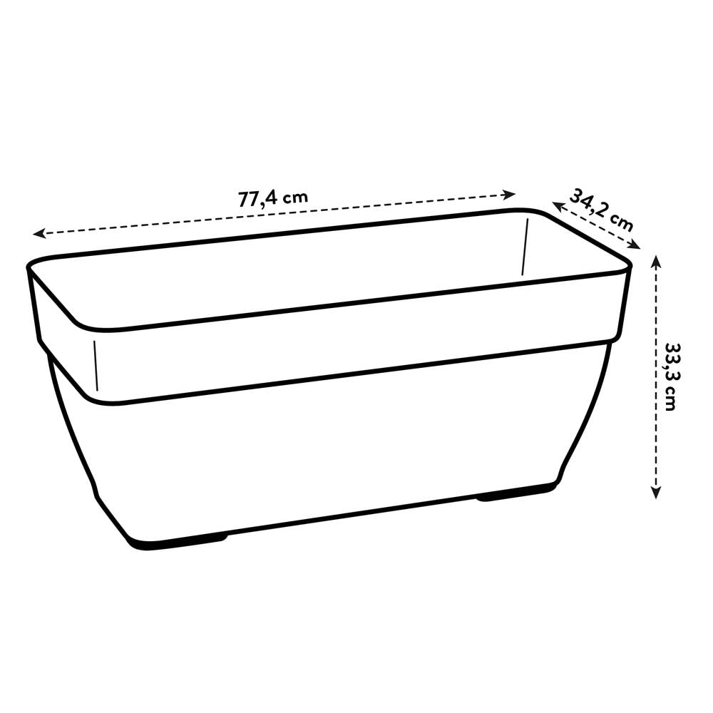 elho Vibia Campana Trough 80 - White Recycled Outdoor Planter - 30.1