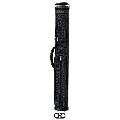 Elite ECCP22 Black Crocodile Design Pool Cue Case with Phone Pouch - 2x2 Billiard Stick Holder for Secure Storage & Easy Transport | Perfect for Pool Halls, Tournaments & Home Use