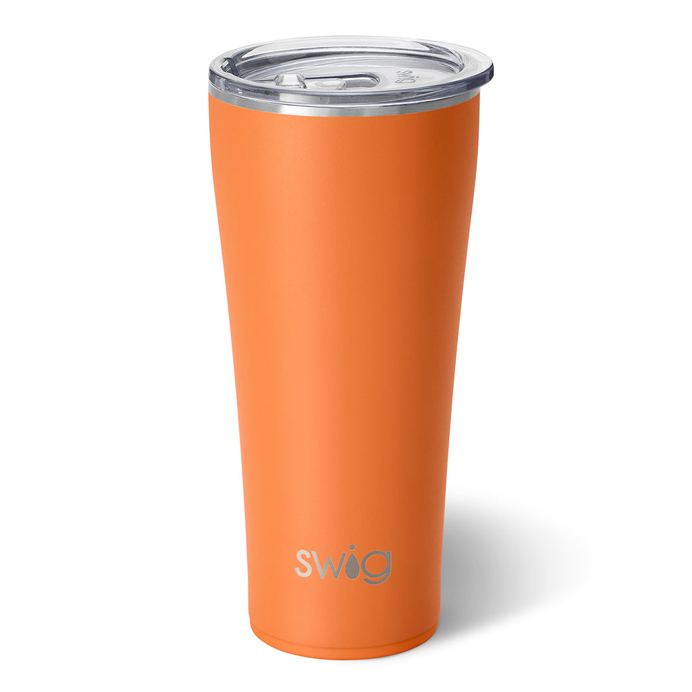 32oz Orange Insulated Tumbler with Lid & Straw - Leakproof Stainless Steel Water Bottle for Hot & Cold Drinks - Perfect for Gym, Hiking, Office & Travel