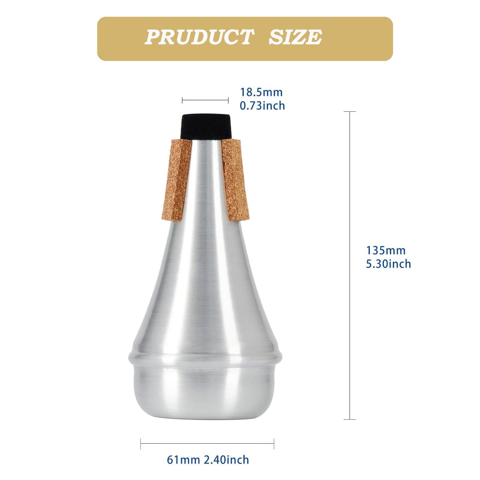 MOONBACK Portable Trumpet Stand & Mute Kit - Foldable, Detachable 5-Leg Metal Stand with Aluminum Trumpet Practice Mute - Lightweight & Stable for Band Practice, Performances & Travel