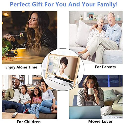 2022 Newest 22 Inch Laptop Screen Magnifying Glass - Foldable Computer & Phone Holder Stand with Adjustable Angle Design, White - Ideal for Office, Home, and Travel Use