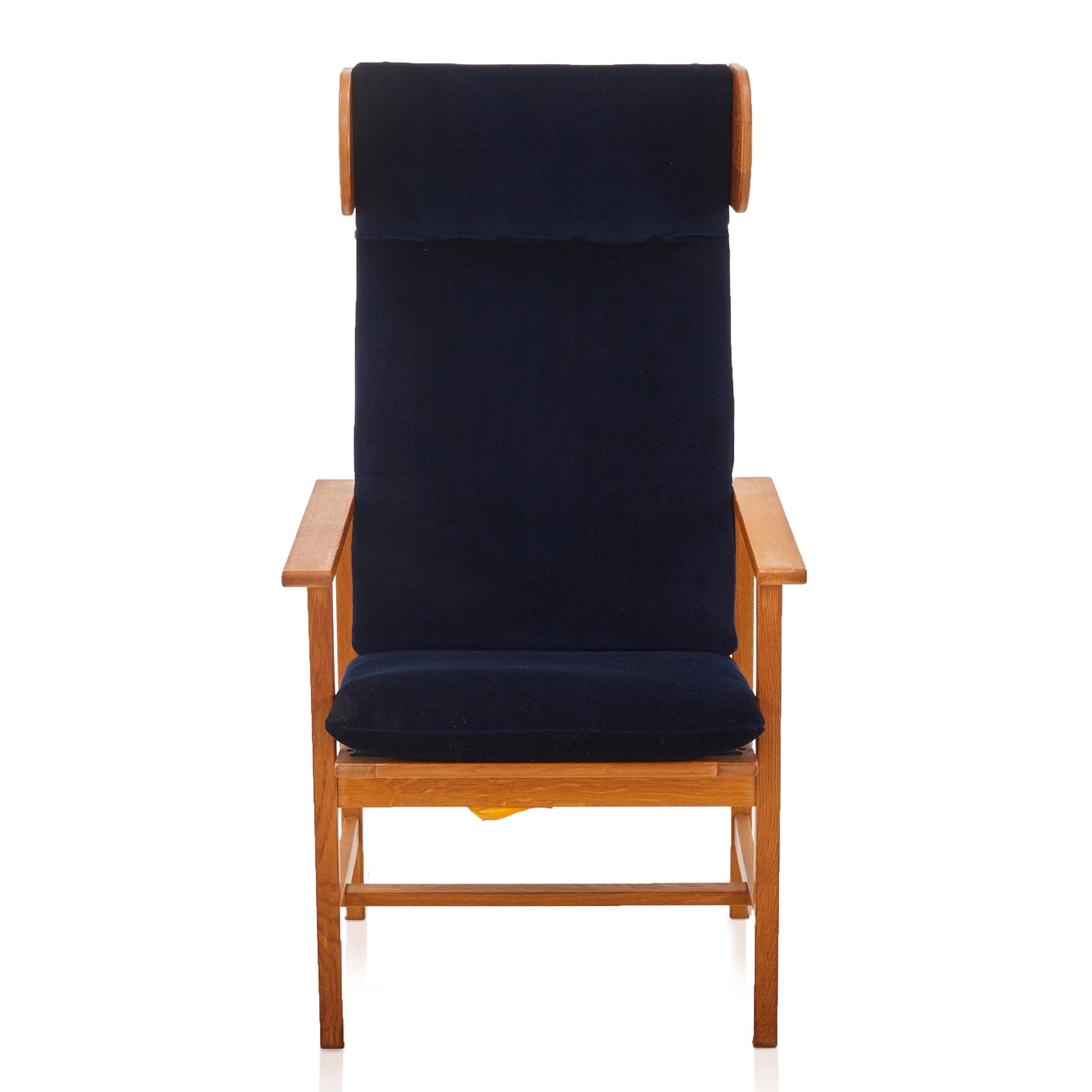 Modern Blue & Wood Wingback Chair - Stylish Accent Piece for Living Room, Bedroom or Office - Comfortable Upholstered Armchair with Wooden Legs