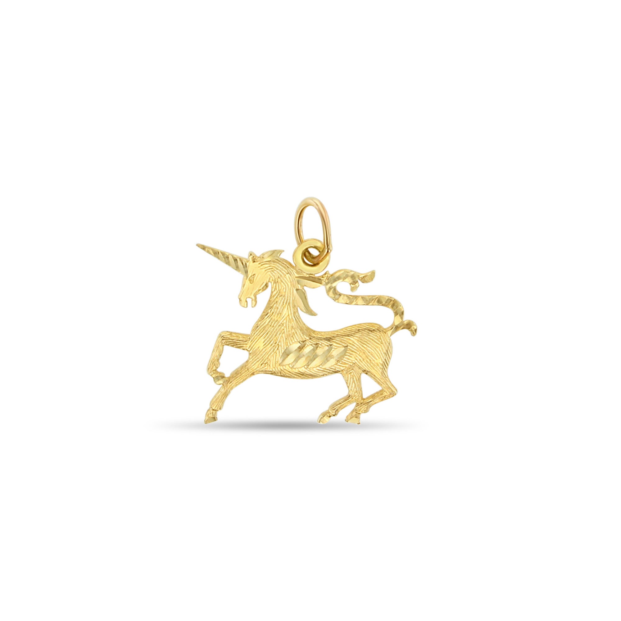 14K Yellow Gold Unicorn Necklace with Diamond Cuts - Elegant Jewelry Gift for Women & Girls, Perfect for Birthdays, Anniversaries & Special Occasions