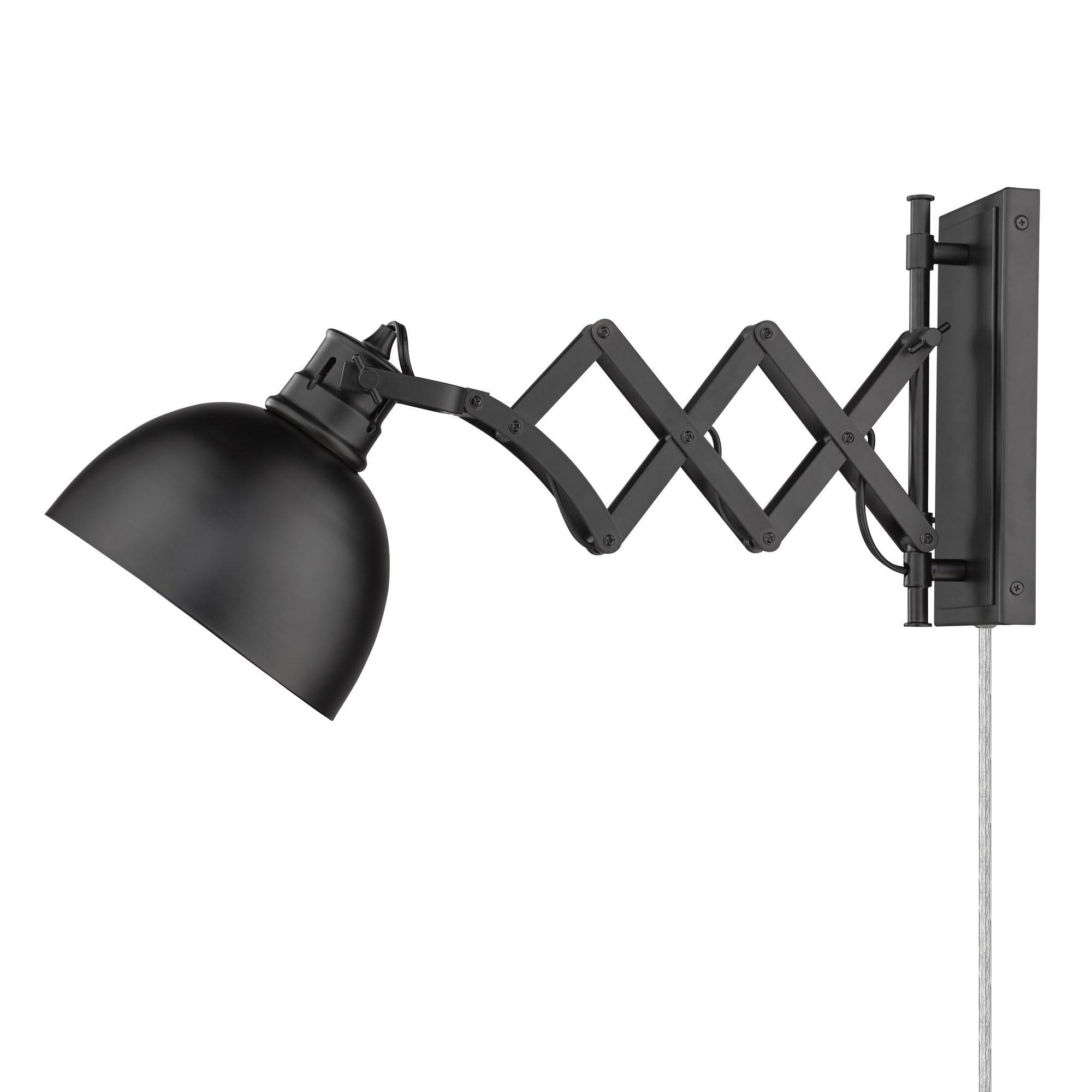 Matte Black Hawthorn 1-Light Articulating Wall Sconce with Adjustable Arm - Modern Wall Light for Foyer, Dining Room & Hallway Lighting | Dimmable LED Compatible