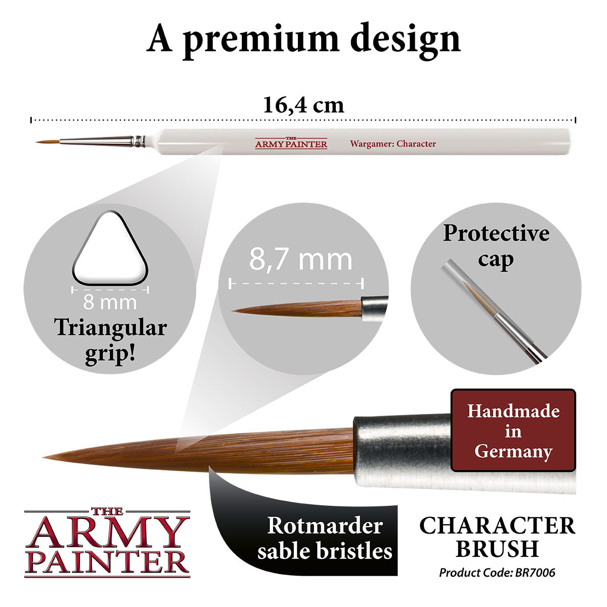 Premium Wargamer Brush Set for Miniature Painting - Fine Detail Brushes for Tabletop Gaming & Model Kits - Perfect for Warhammer, D&D, and Miniature Hobbyists