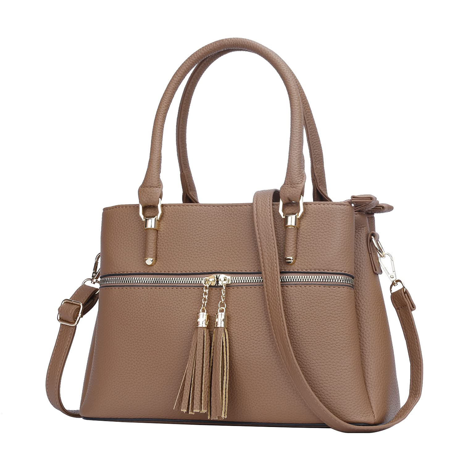 KKXIU Women's Leather Crossbody Bag with Adjustable Strap, Multiple Pockets & Zipper Closure - Stylish Satchel Purse for Work, Travel & Everyday Use