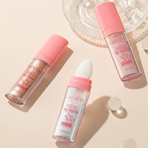 3 Colors Shimmer Highlighter Powder - Fairy Glow Face & Body Makeup for Contour, Blush & Highlight (02) | Perfect for Daily Makeup, Special Occasions & Photoshoots