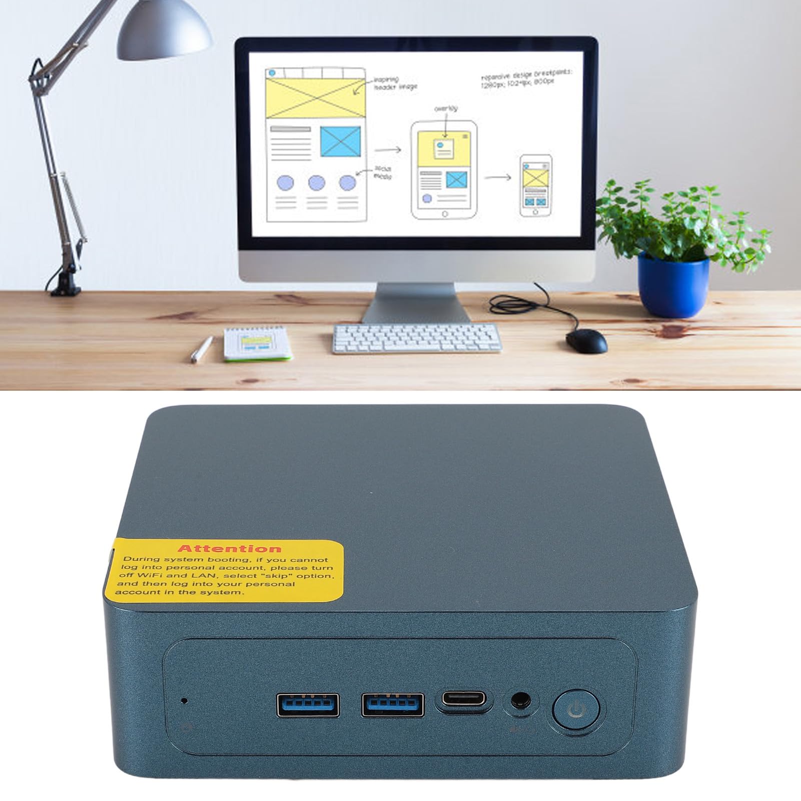 Cuifati Mini PC with Intel Core i3-1215U Processor | 8GB DDR4 RAM 2666MHz | WiFi 6E & Bluetooth 5.2 | Compact Desktop Computer with USB 3.2, USB-C, HDMI | PCIe 4.0 NVMe Support | Windows 11 Pro | UK Plug | Perfect for Home Office, Gaming & Streaming
