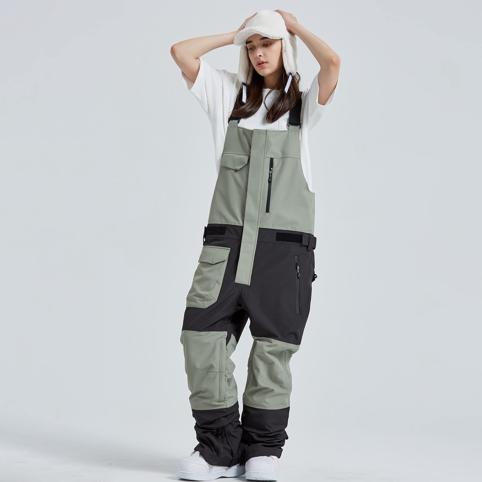 Waterproof Insulated Ski Bib Overalls for Men & Women - Windproof Snow Pants for Skiing, Snowboarding & Outdoor Winter Activities