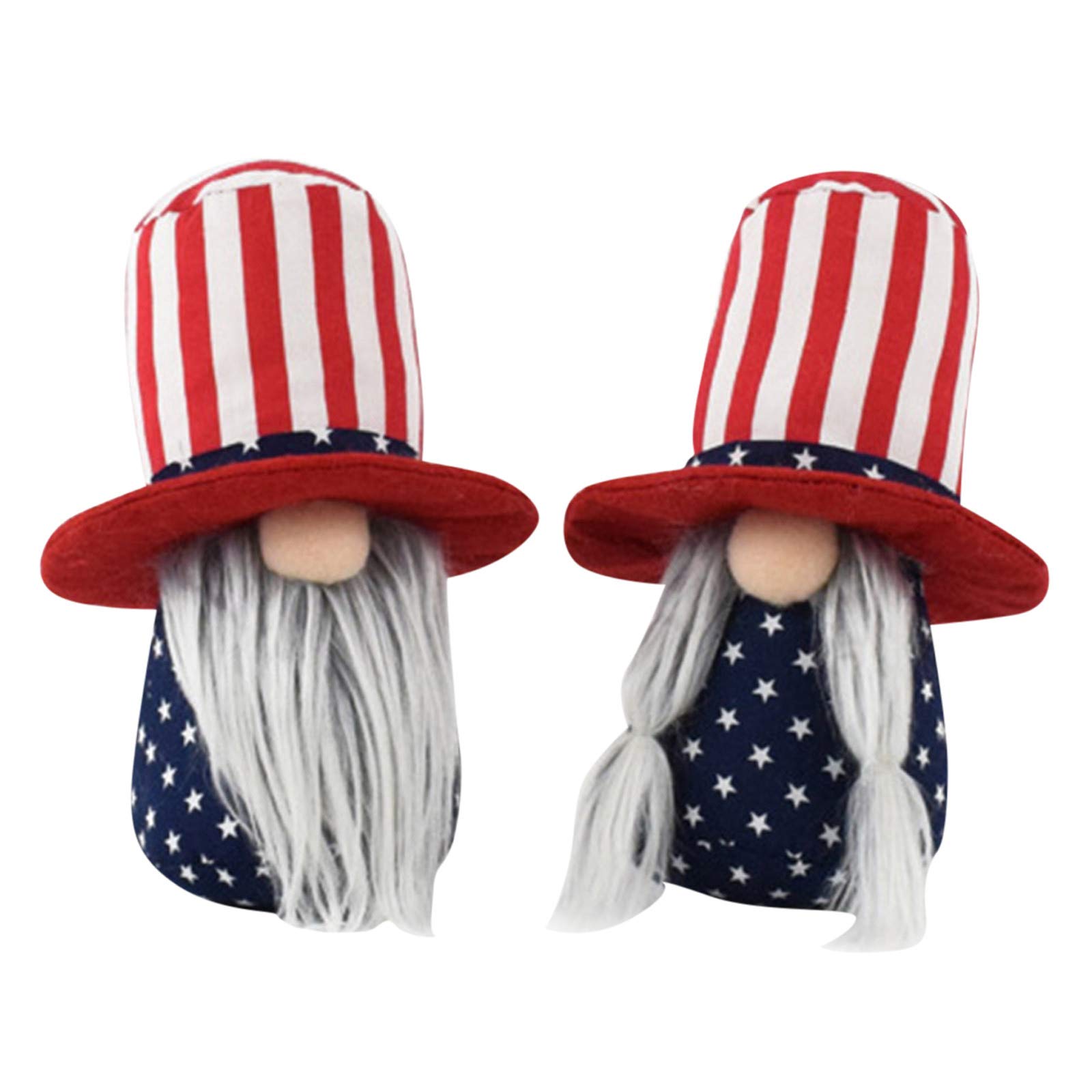 2PC Patriotic Election Gnome Plush Decor - Red White & Blue Home & Office Decoration, Desktop Sculpture for Living Room, Party, or Campaign Events - Multicolor One Size