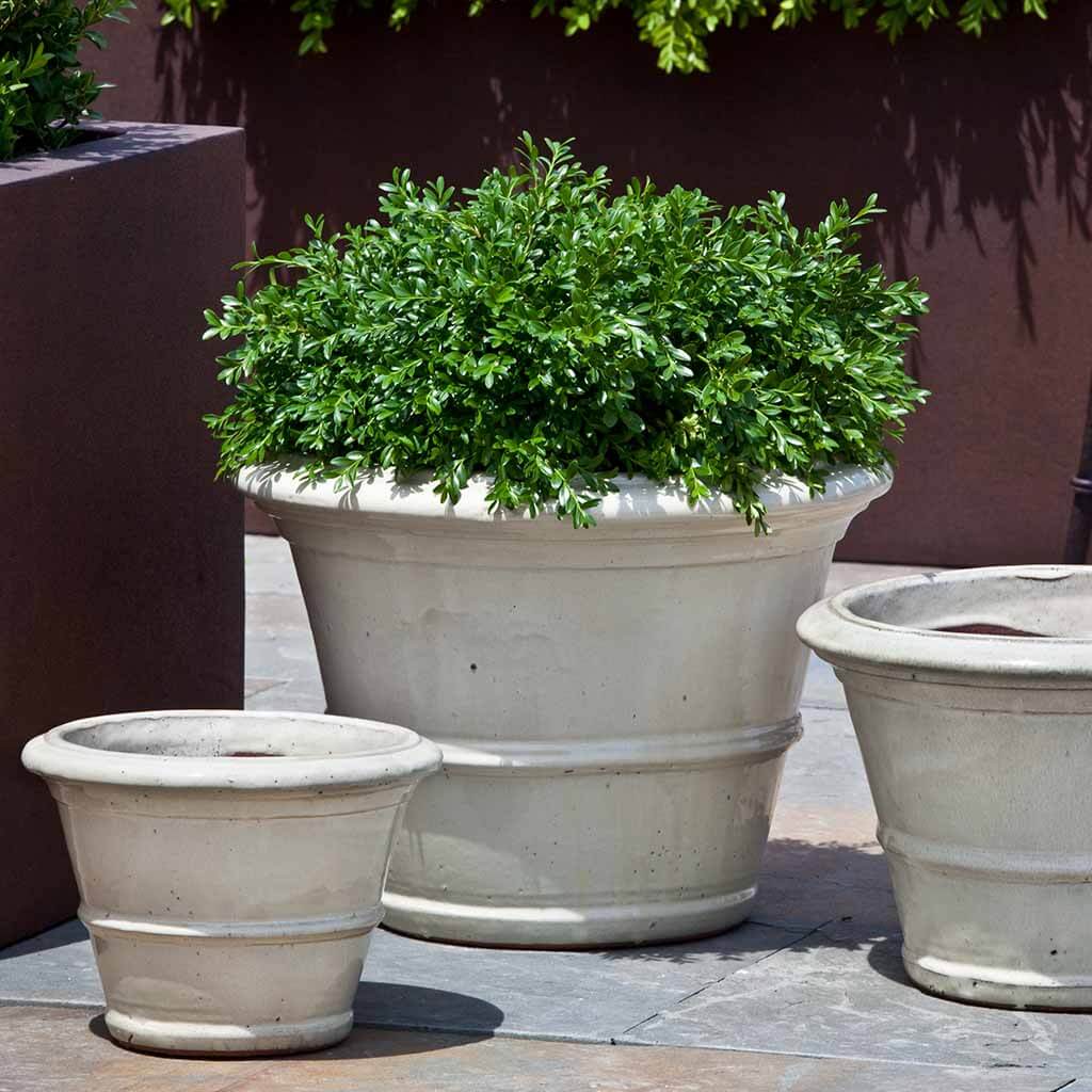 Campania International Vicolo Planter Set of 3 - Cream Color Outdoor Garden Planters for Patio, Balcony & Home Decor