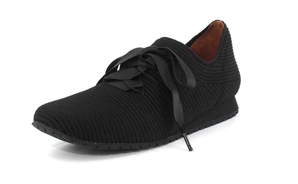 L'Amour Des Pieds Women's Taimah Black Stretch Sneakers - Size 7.5 | Comfortable Walking Shoes for Women | Perfect for Work, Travel & Everyday Wear