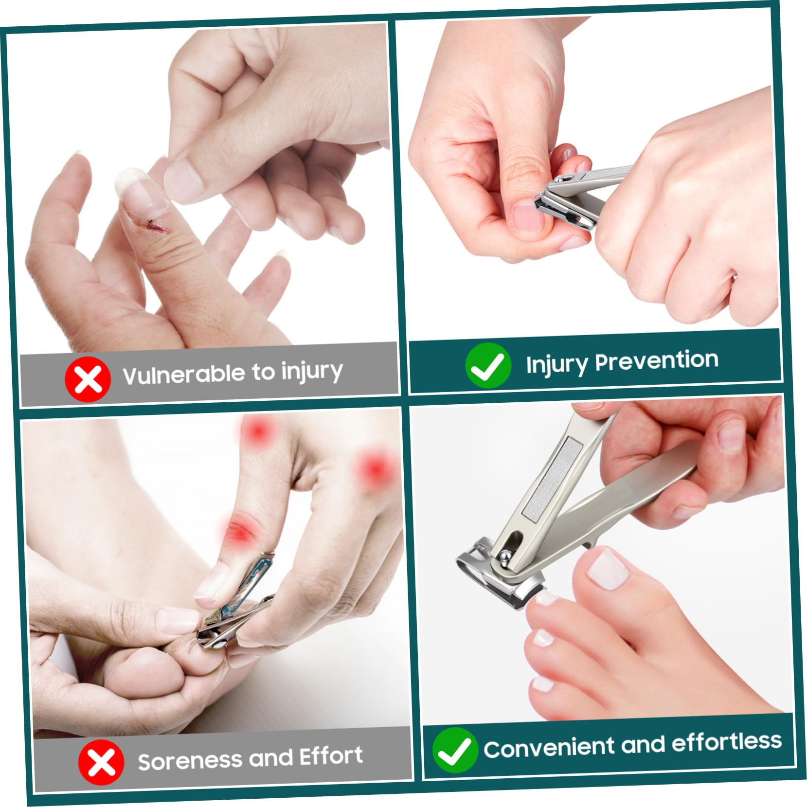 FRCOLOR 360° Rotating Nail Clipper for Men & Women - Professional Manicure & Pedicure Trimmer with Leather Cover - Perfect for Home, Travel, and Salon Use