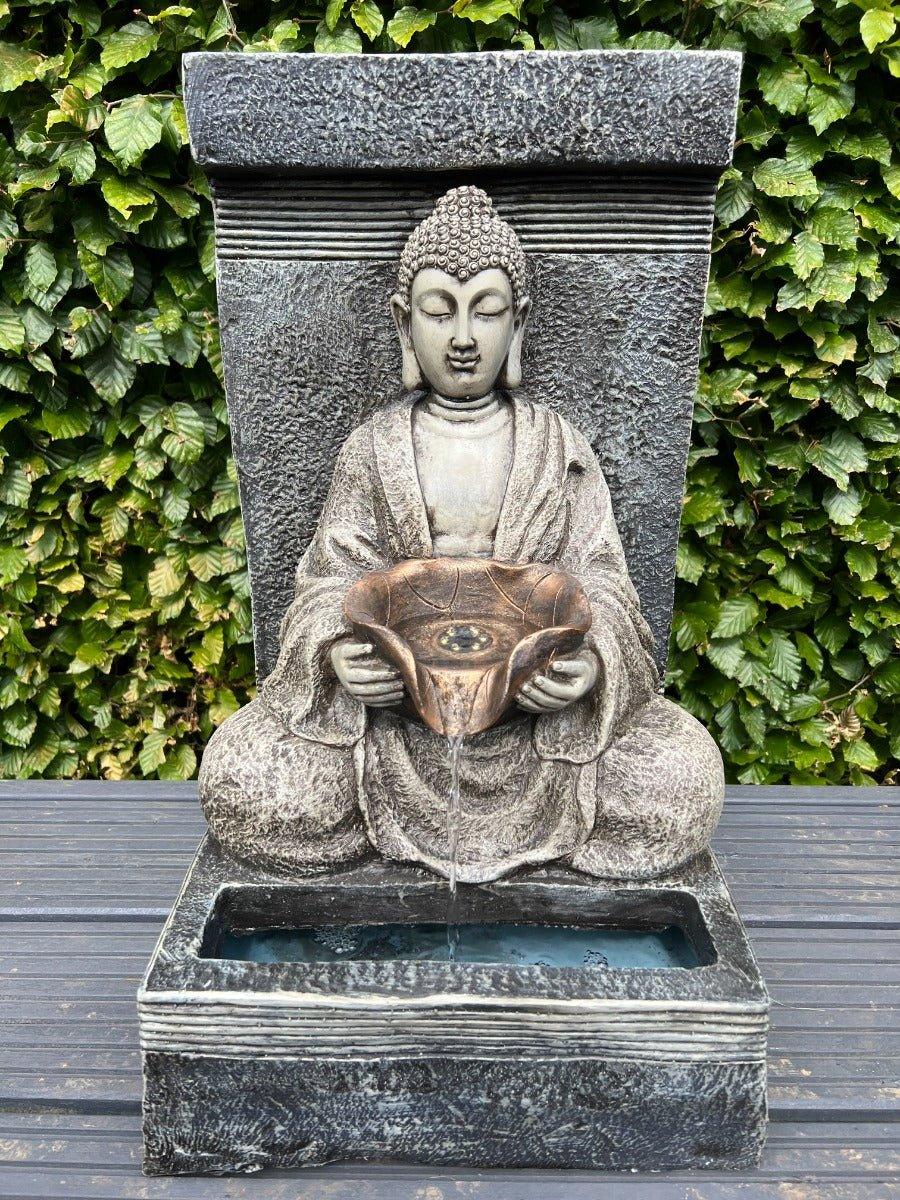Buddha Solar Water Fountain with LED Light - 30x32x51.5cm Outdoor Garden Decor for Patio, Yard & Meditation Space