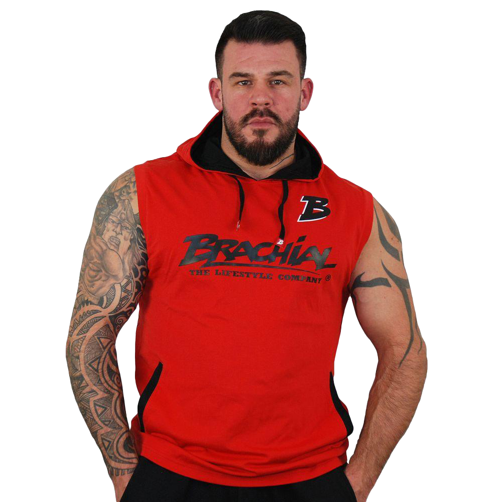 Brachial Tank Top Boxer for Men - Comfortable & Breathable Red/Black Workout & Gym Wear - Perfect for Running, Training & Casual Wear