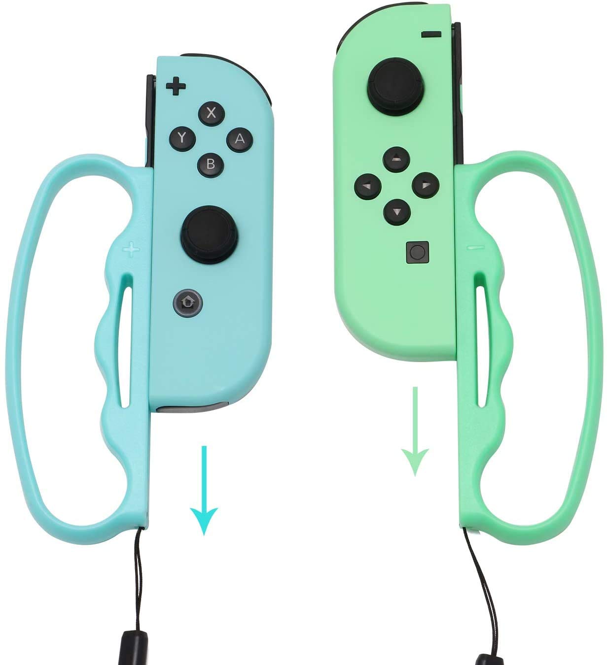2PCS Fitness Boxing Finger Grip Handle for Nintendo Switch Joy-Con - Blue & Green - Enhance Your Workout & Gaming Experience - Perfect for Home Fitness & Interactive Gaming