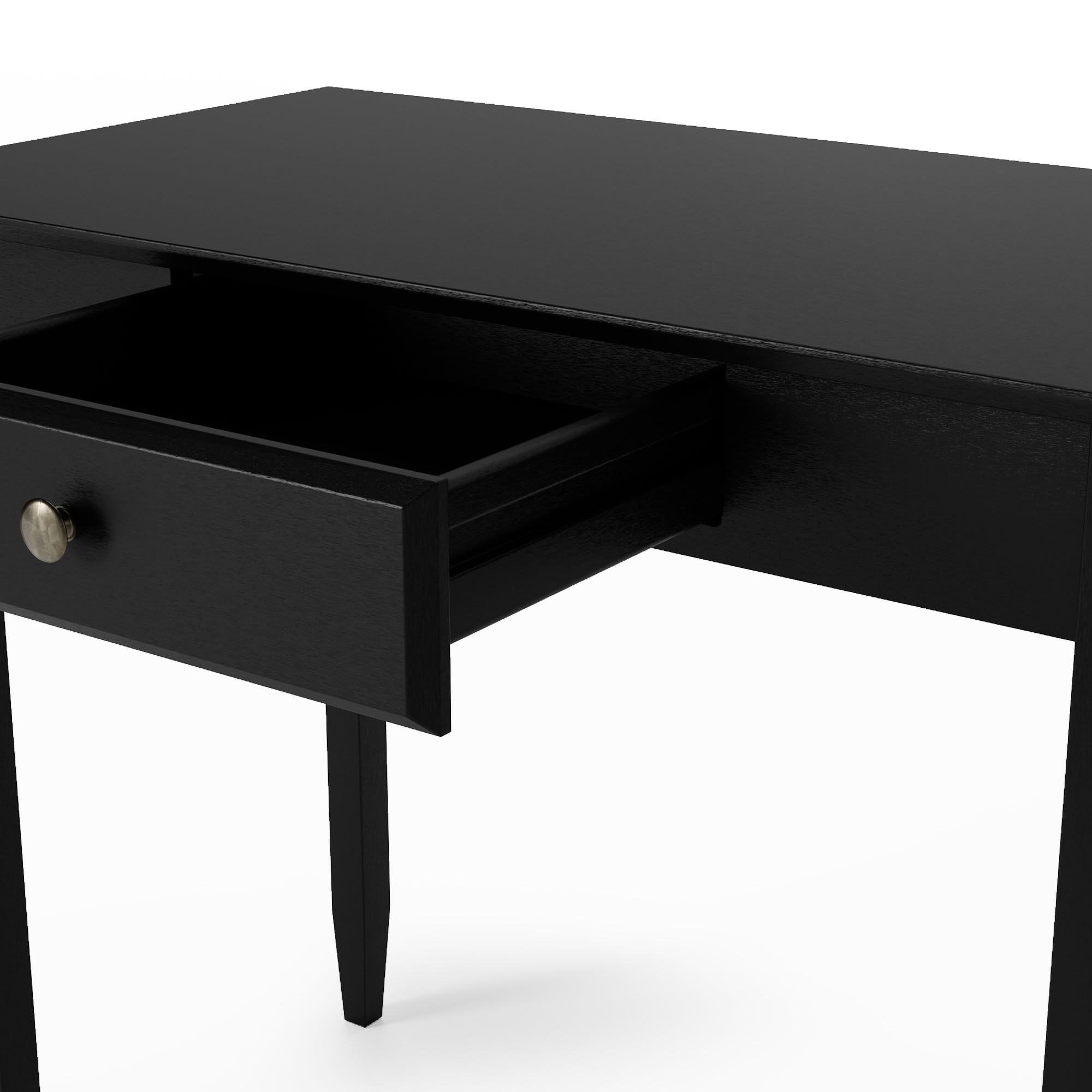 Camaflexi Black Shaker Writing Desk with One Drawer - Compact Home Office Desk for Small Spaces, Study & Work from Home