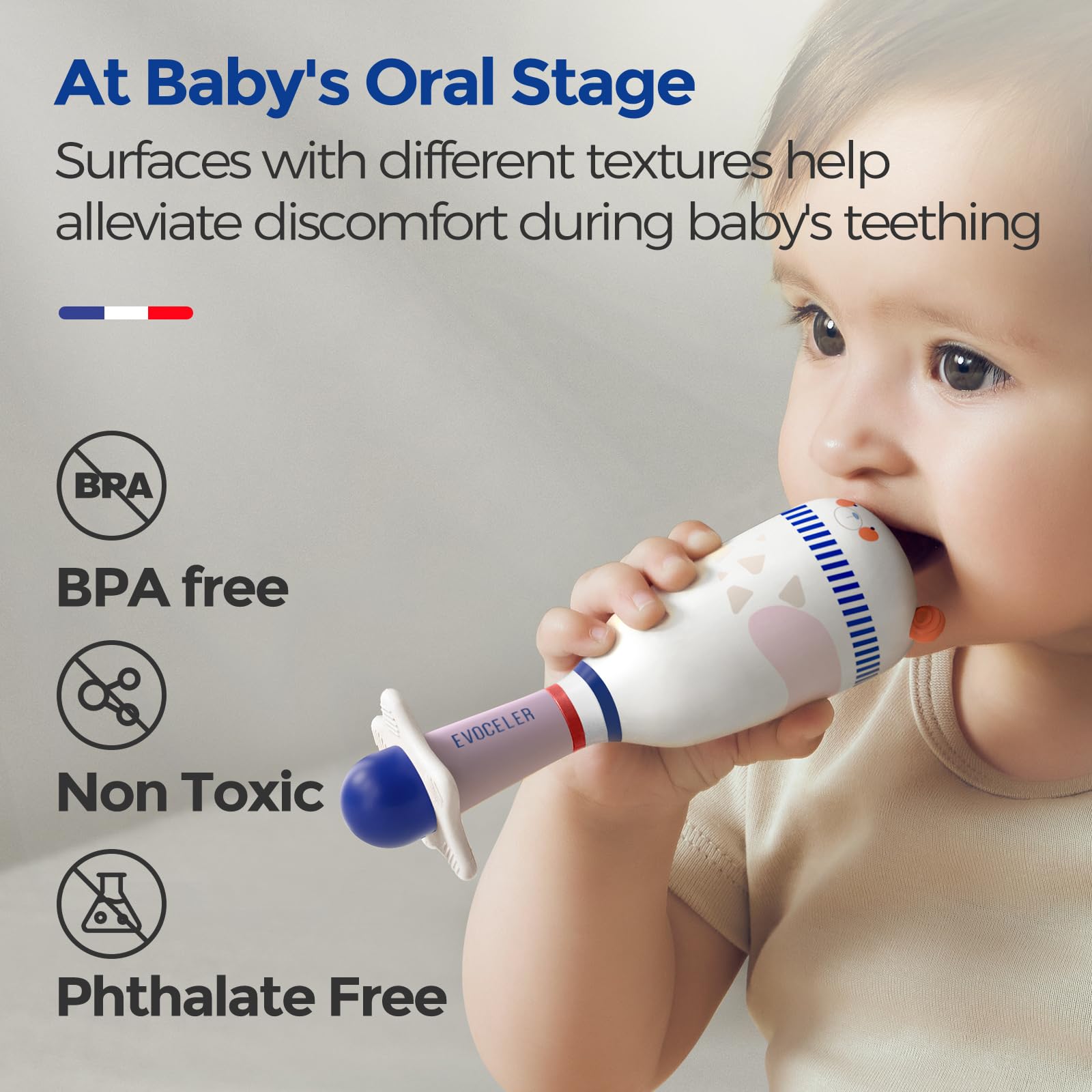 Evoceler Baby Rattles and Shaker Toys - Soft Silicone Teether for 0-12 Months Infants | BPA-Free Sensory Toys for Newborns | Perfect Grasping Size for Baby Boys & Girls | Great for Tummy Time, Early Development & Baby Shower Gifts