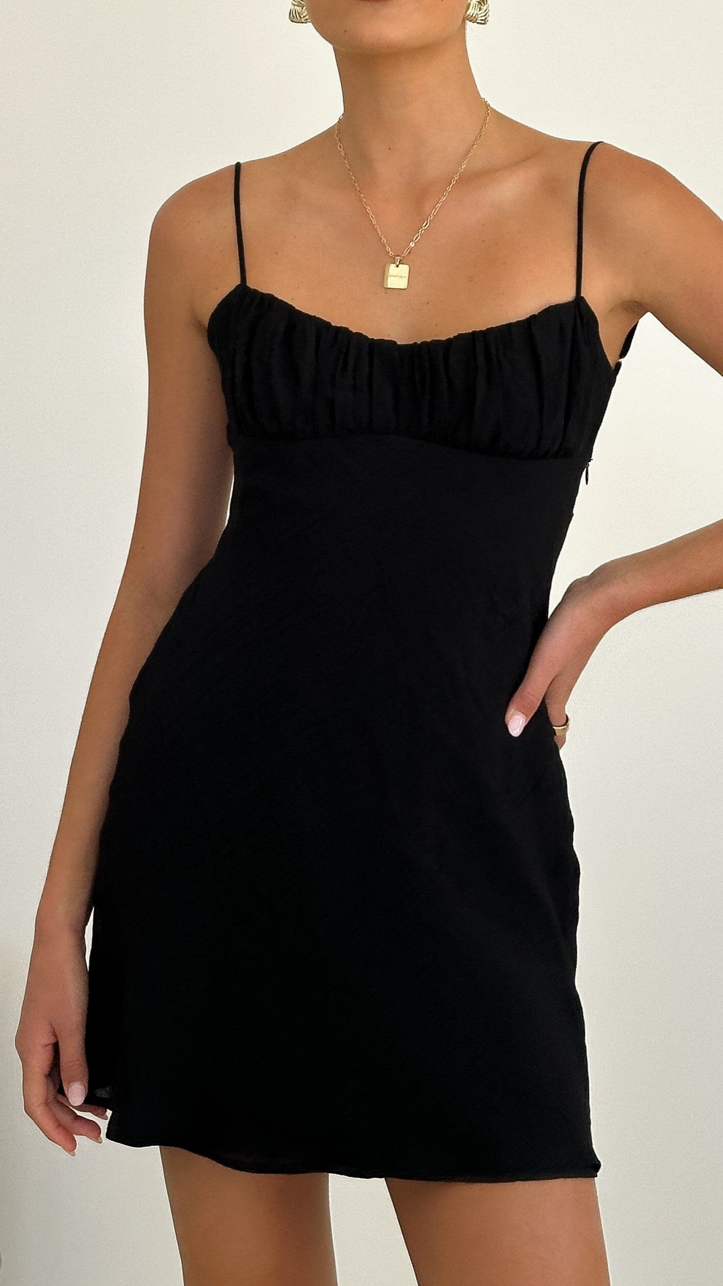 Galina Mini Dress for Women - Elegant Black Party Dress for Night Out, Date Night, and Special Occasions