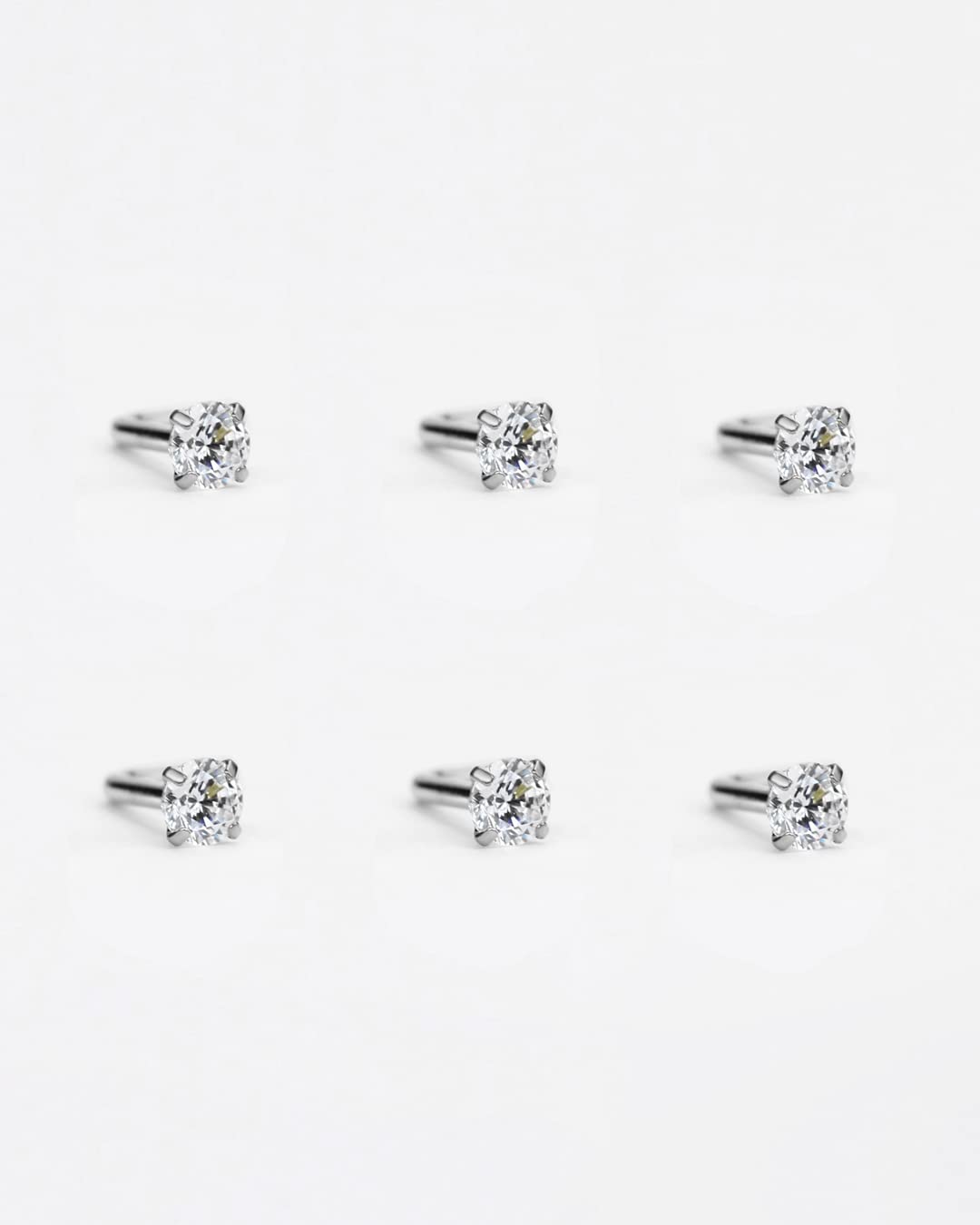 FANSING L-Shaped Nose Studs for Women & Men - Surgical Steel Nostril Piercing Jewelry with Cubic Zirconia - Hypoallergenic Nose Ring for Everyday Wear & Special Occasions