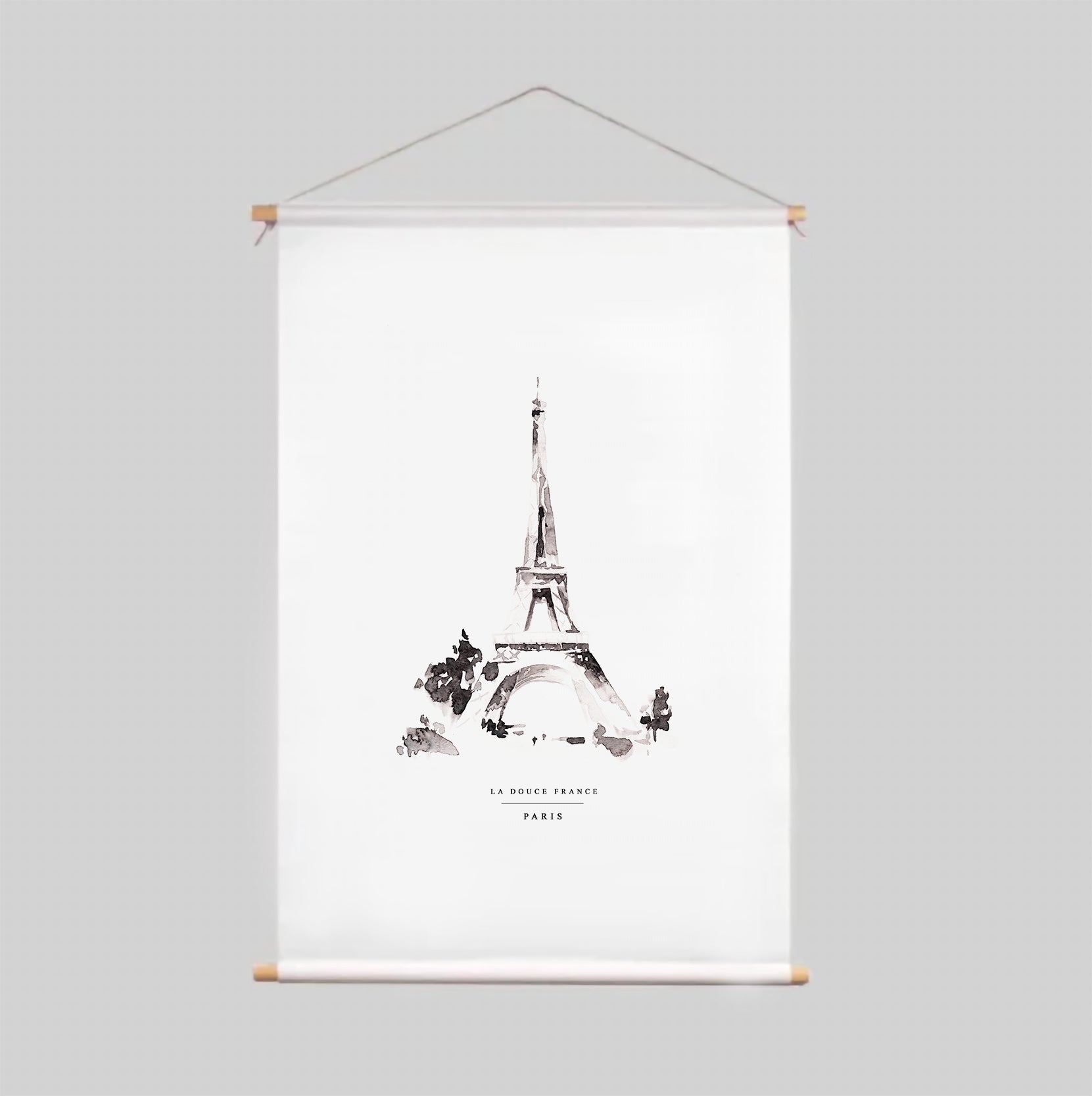 Vintage Paris Textile Poster - French Cityscape Wall Art Decor for Home, Office & Cafe