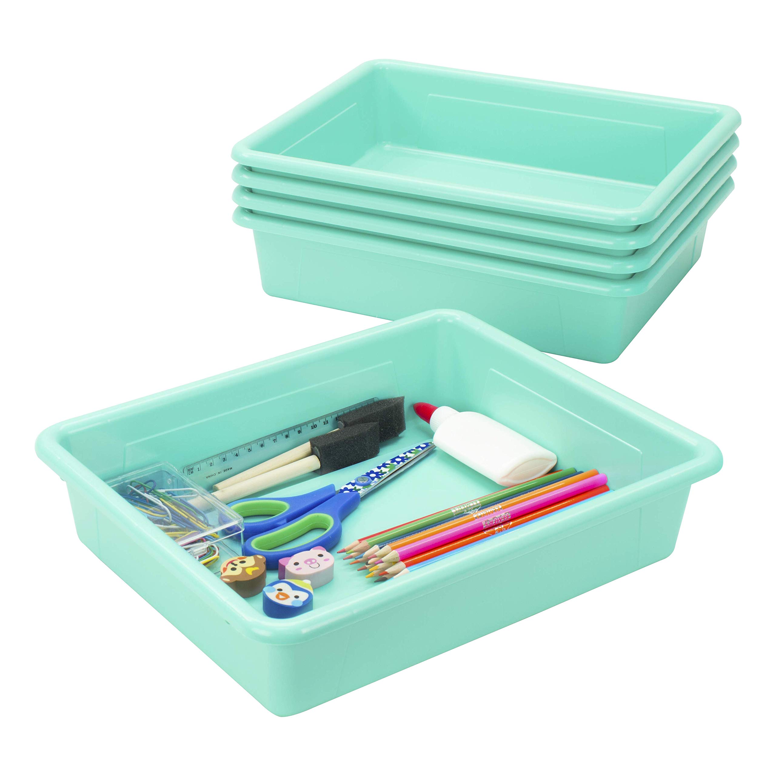 Storex 5-Pack Letter Size Flat Storage Trays (10