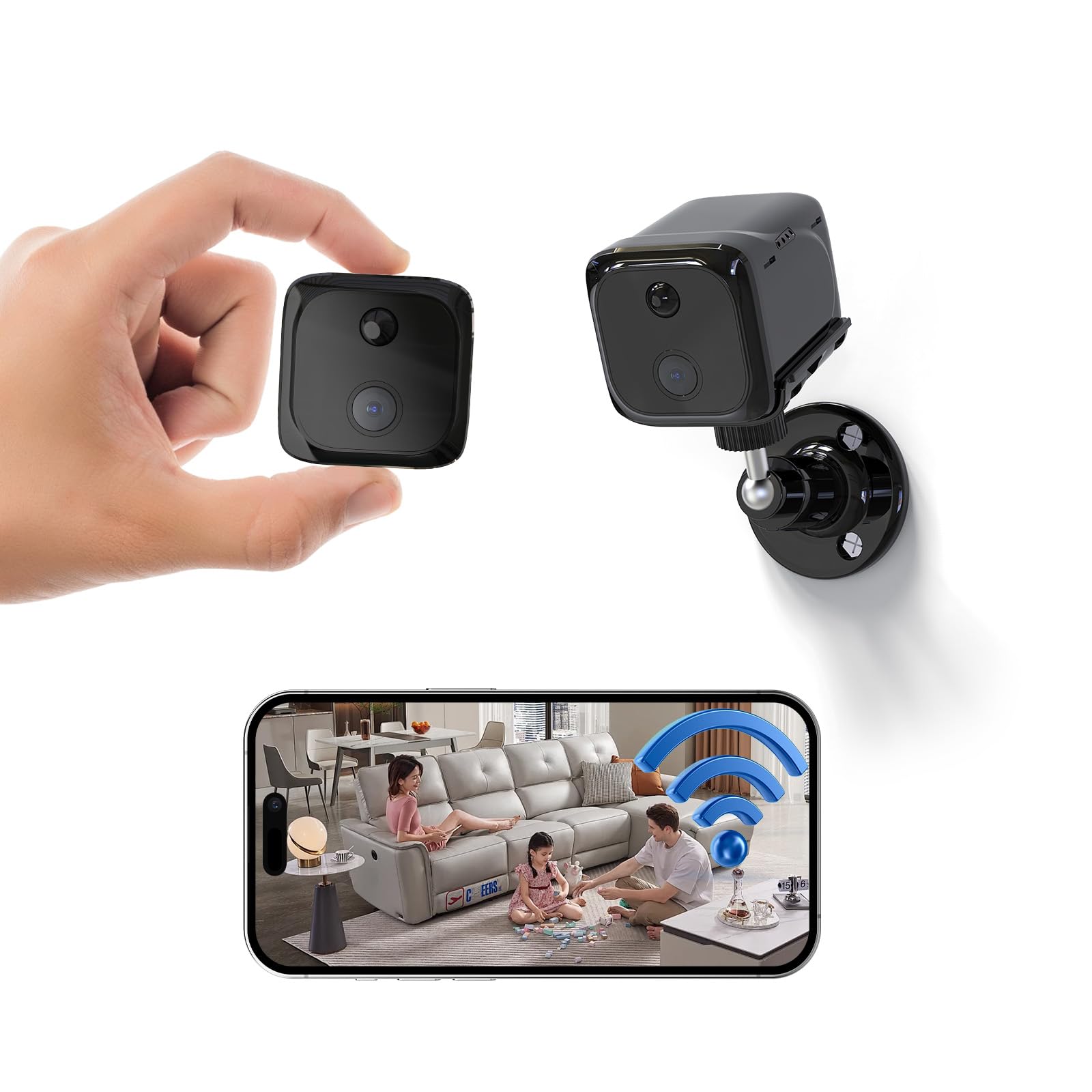 Mini Wireless Indoor Security Camera for Home & Office - WiFi Baby Monitor with Human/PIR Motion Detection, 120-Day Battery Life, Auto Night Vision & Cloud Storage - Ideal for Home Security, Baby Monitoring, Pet Watching & Office Surveillance